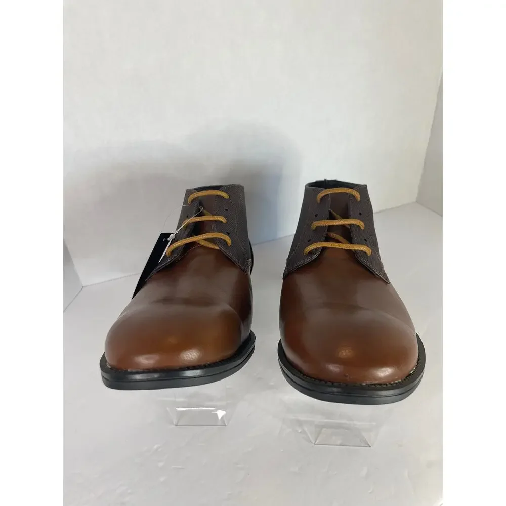 Andrew Fezza Men’s Jenson Chukka Lace Up Brown/Coffee Dress Casual Ankle Boots
